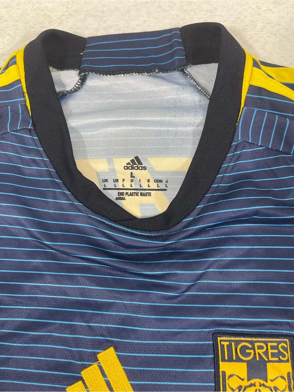 adidas Tigres UANL Soccer Jersey Shirt (Large) Blue/Yellow. SKU#0531